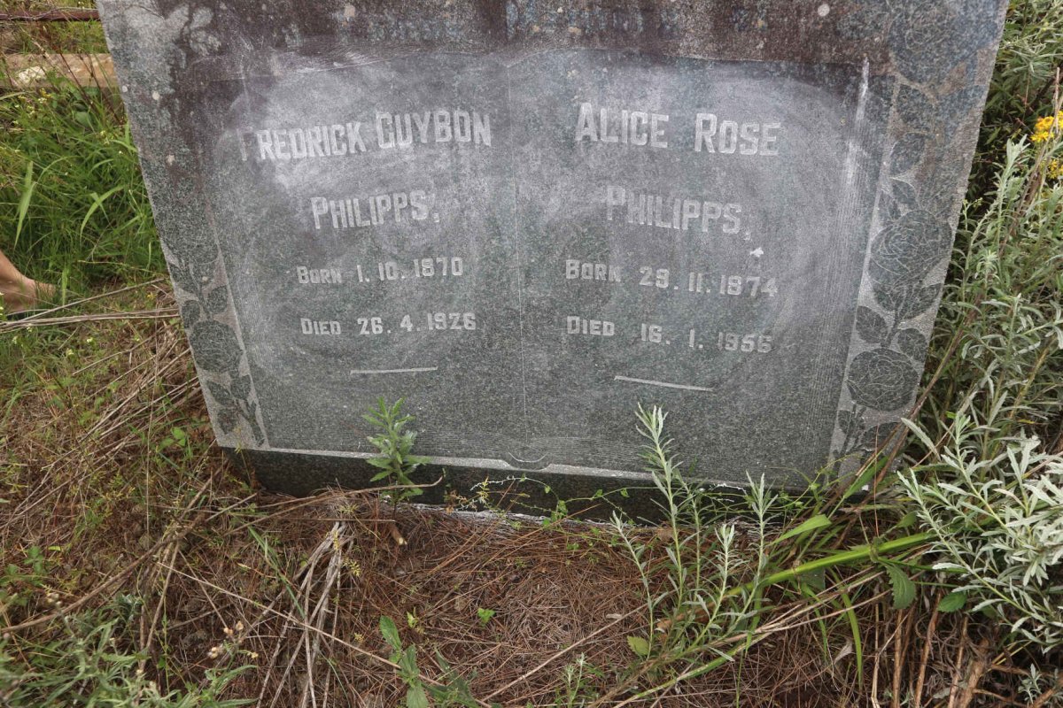 PHILIPPS Fredrick Guybon 1870-1926 &amp; Alice Rose 1874-1956