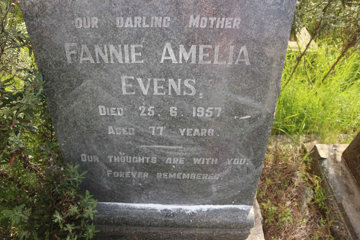 EVENS Fannie Amelia -1957