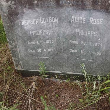 PHILIPPS Fredrick Guybon 1870-1926 &amp; Alice Rose 1874-1956