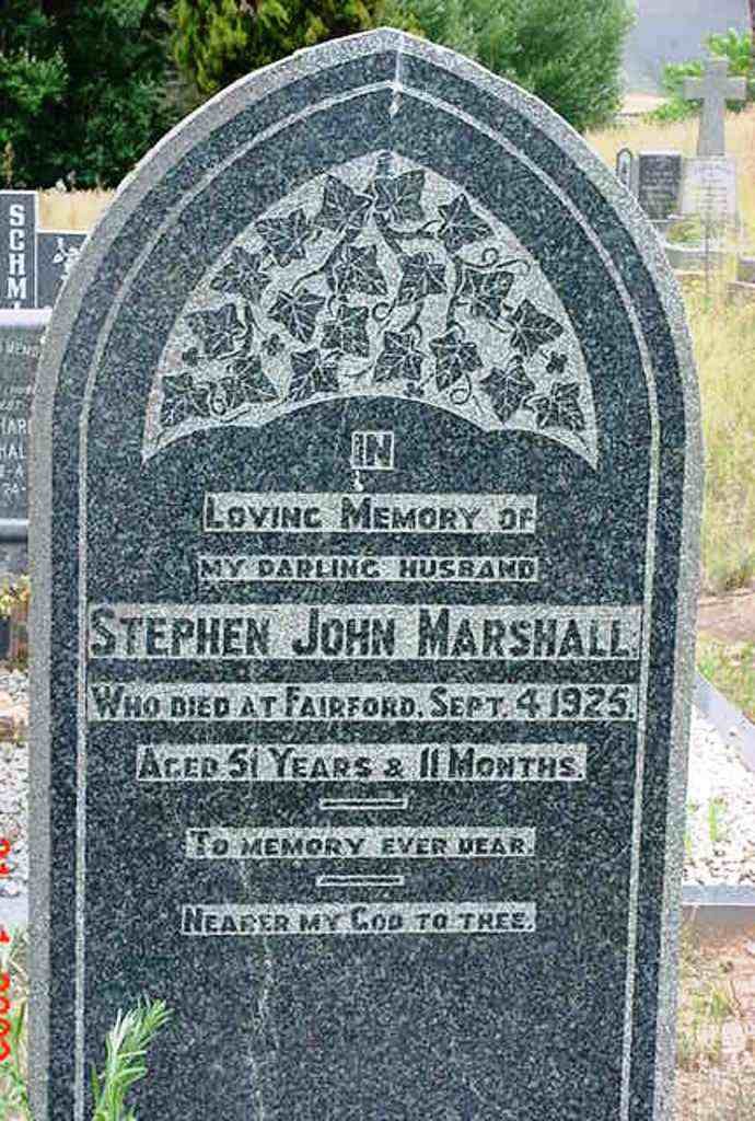 MARSHALL Stephen John -1925