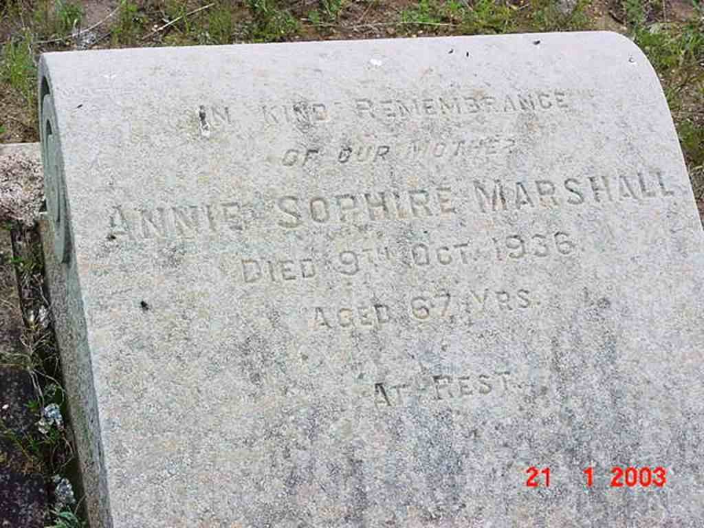 MARSHALL Annie Sophire -1936