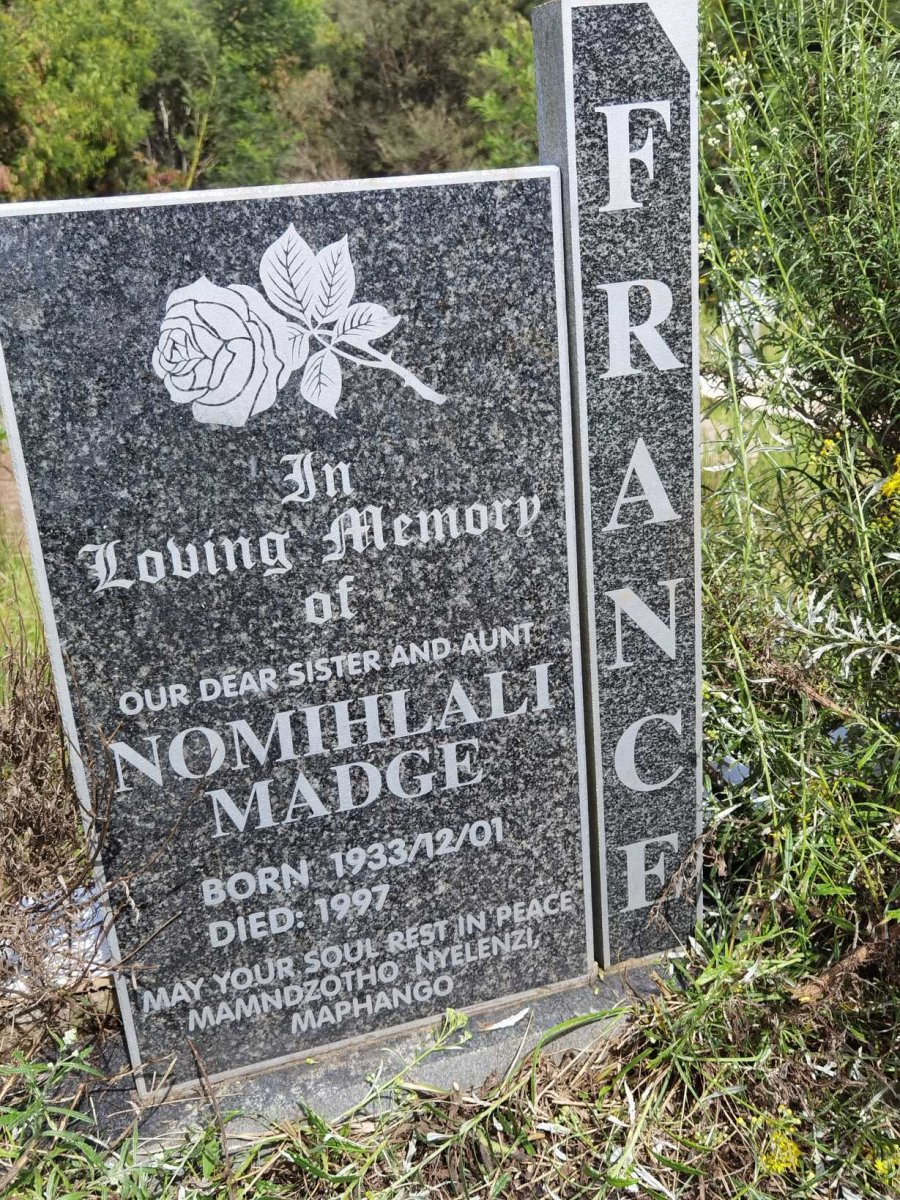 FRANCE Nomihlali Madge 1933-1997