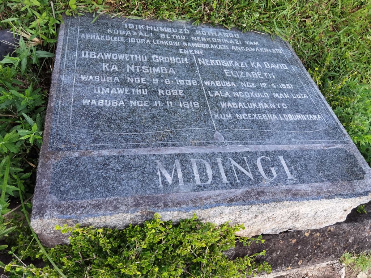 MDINGI Umawethu Rose 1918- :: MDINGI Dbawowethu Crough Ka Ntsimba 1936- :: MDINGI Nekosikazi Ka David Elizabeth 1951-