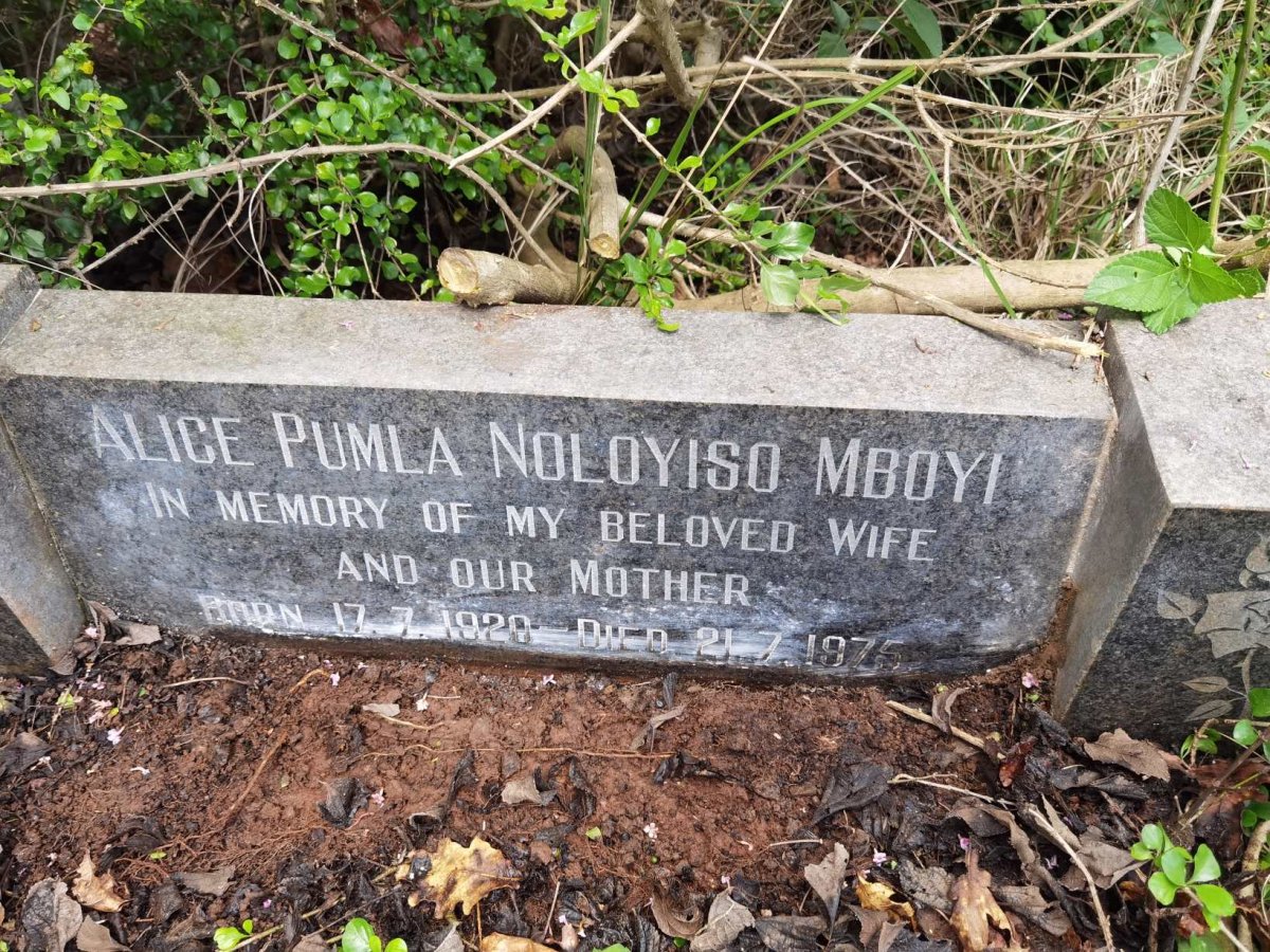 MBOYI Alice Pumla Noloyiso 1920-1975