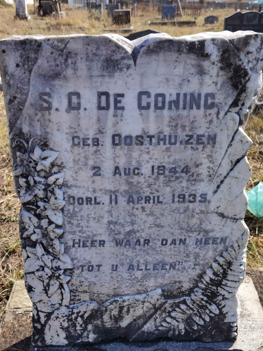 CONING S.C., de nee OOSTHUIZEN 1844-1935