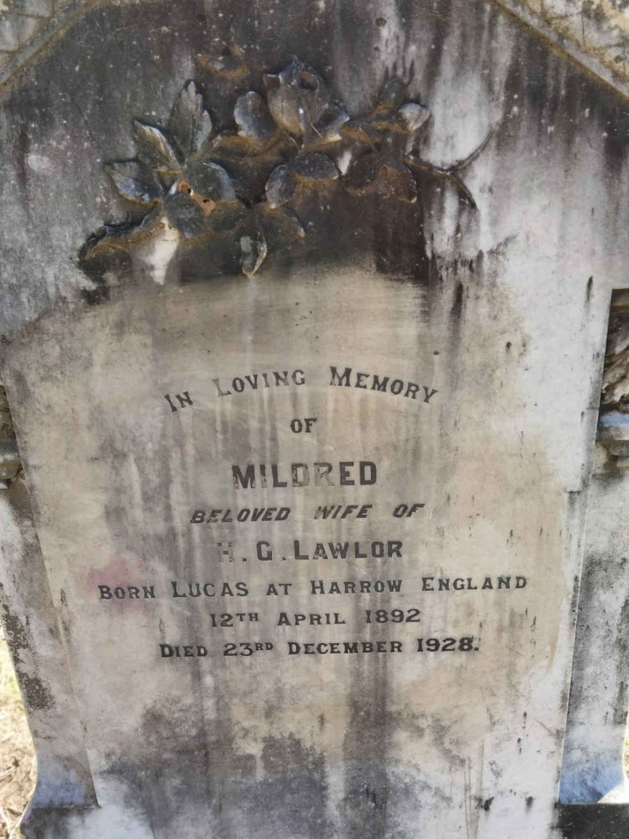 LAWLOR Mildred nee LUCAS 1892-1928