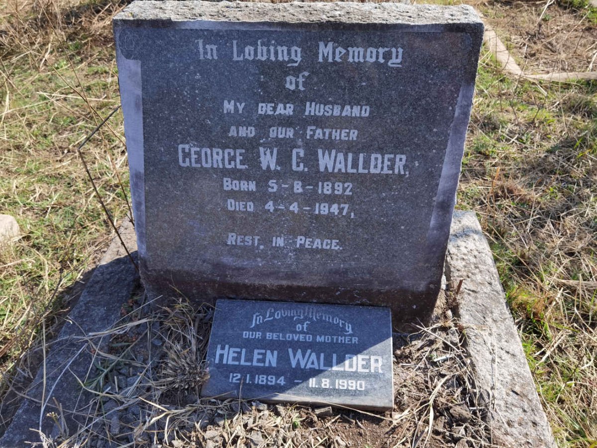 WALLDER George W.C. 1892-1947 &amp; Helen 1894-1990