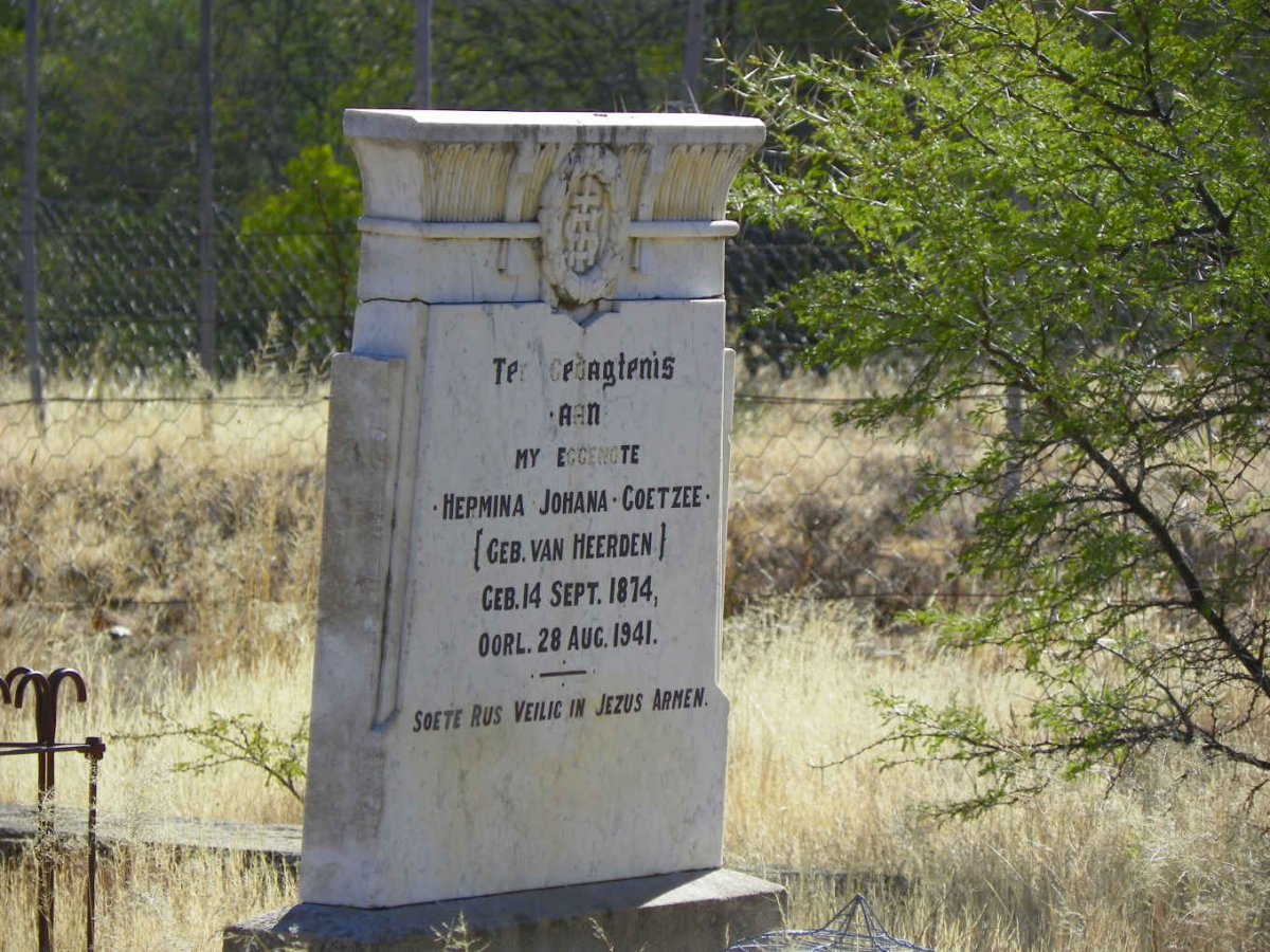 COETZEE Hermina Johana nee VAN HEERDEN 1874-1941