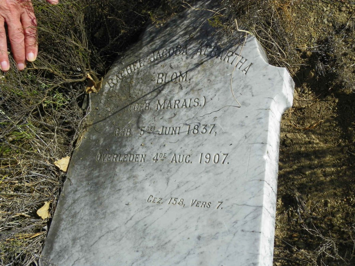 BLOM Rachel Jacoba Albartha nee MARAIS 1837-1907