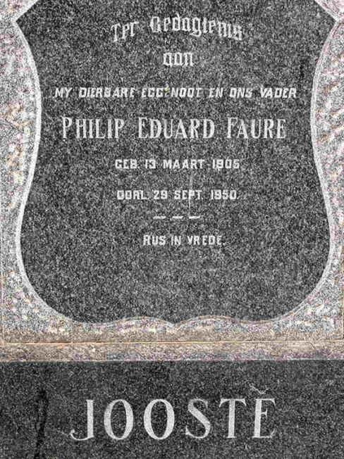 JOOSTE Philip Eduard Faure 1905-1950