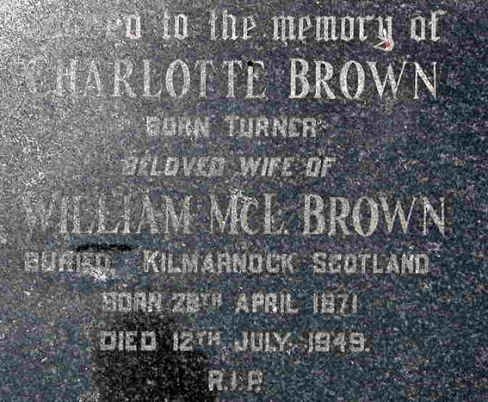 BROWN Charlotte nee TURNER 1871-1949