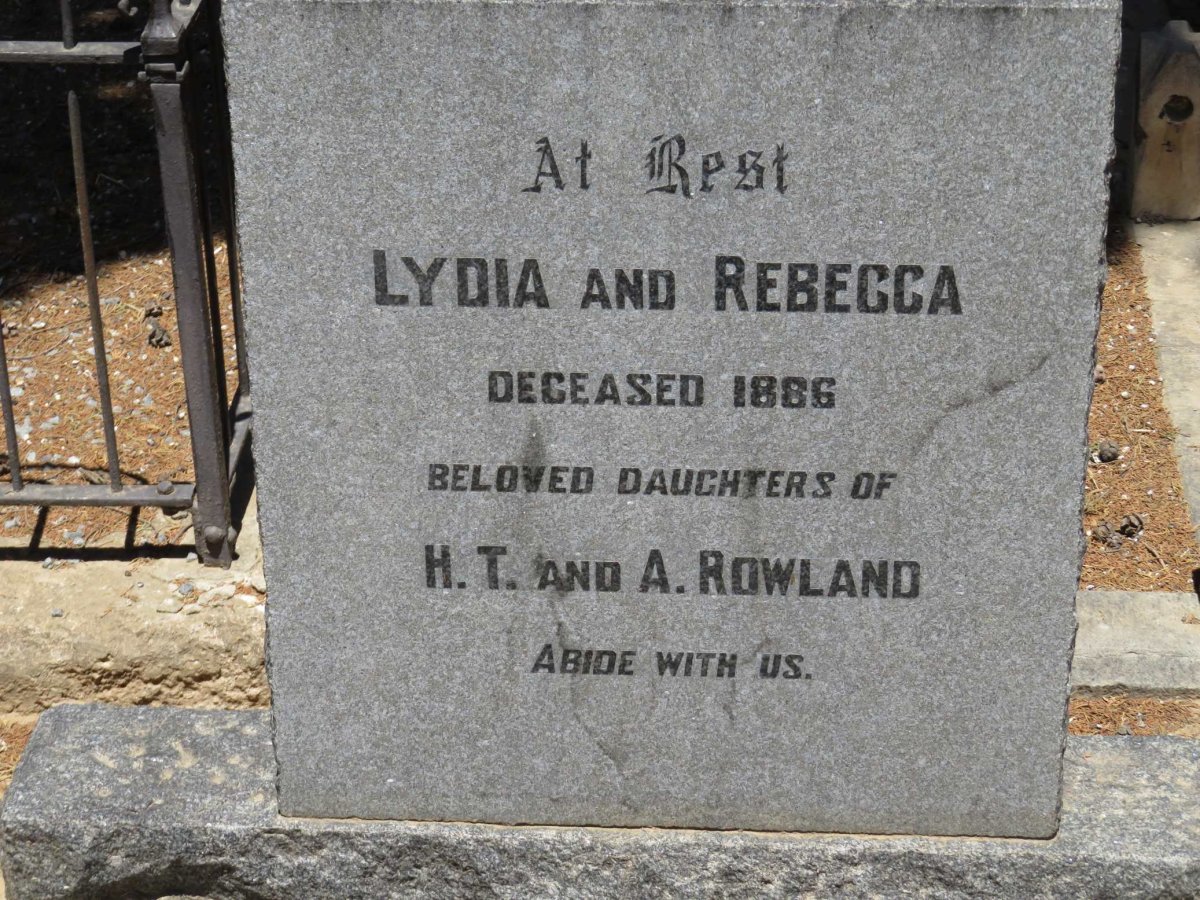 ROWLAND Lydia -1886 :: ROWLAND Rebecca -1886