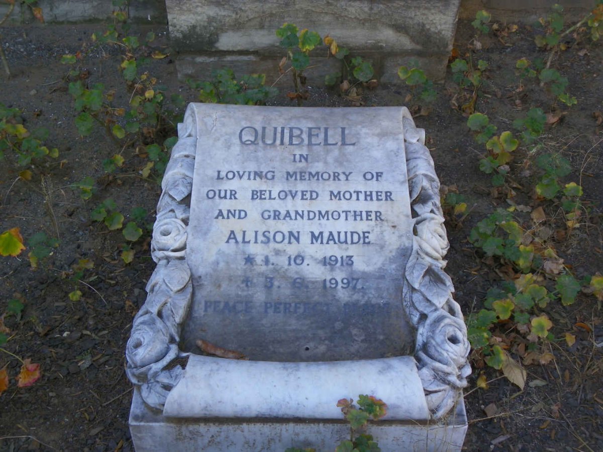 QUIBELL Alison Maude 1913-1997
