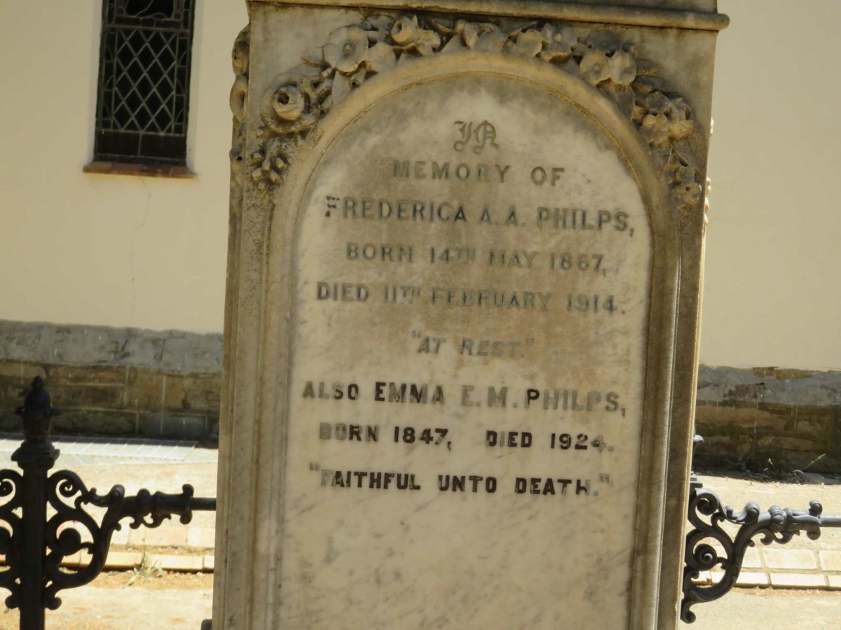 PHILPS Emma E.M. 1847-1924 :: PHILPS Frederica A.A. 1867-1914