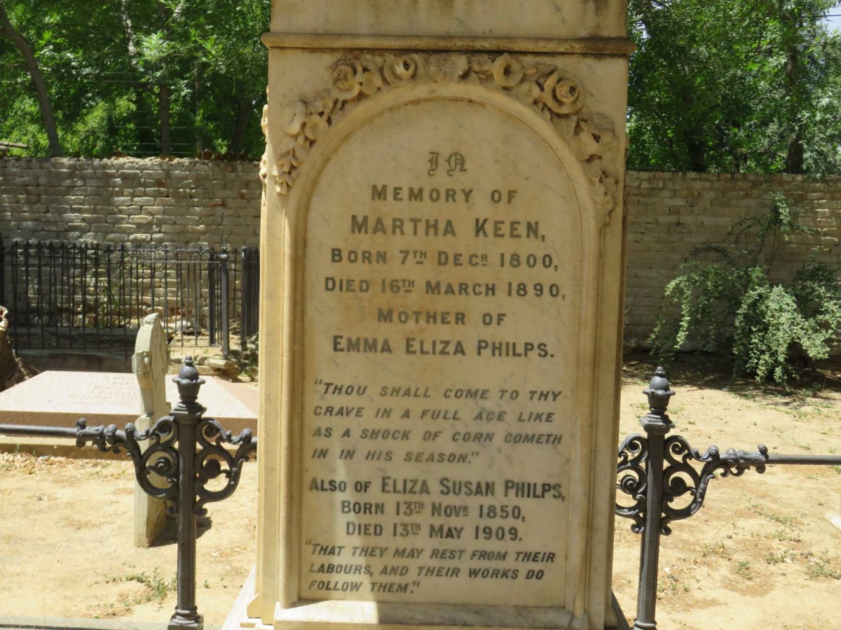 KEEN Martha 1800-1890 :: PHILPS Eliza Susan 1850-1909