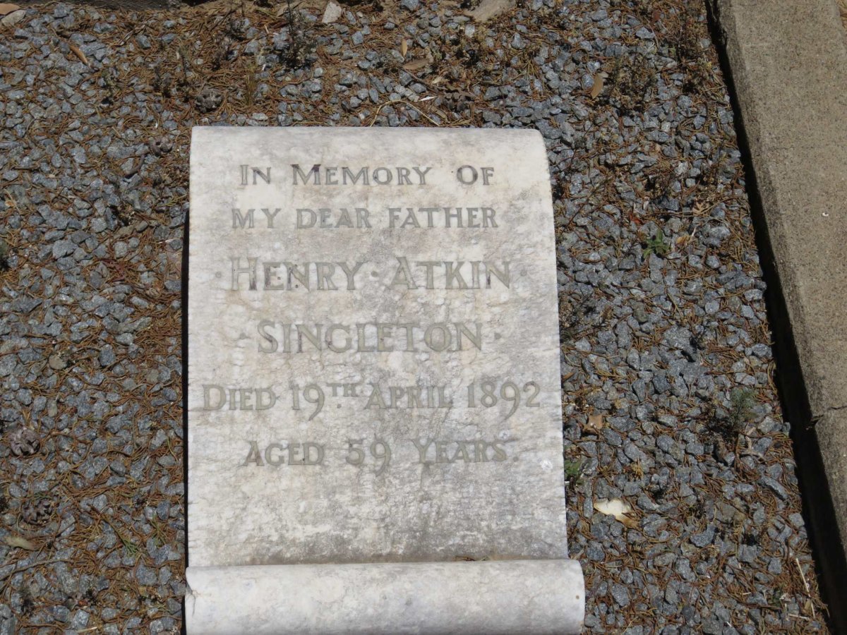SINGLETON Henry Atkin -1892