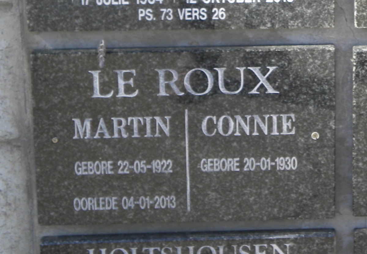ROUX Martin, le 1922-2013 &amp; Connie 1930
