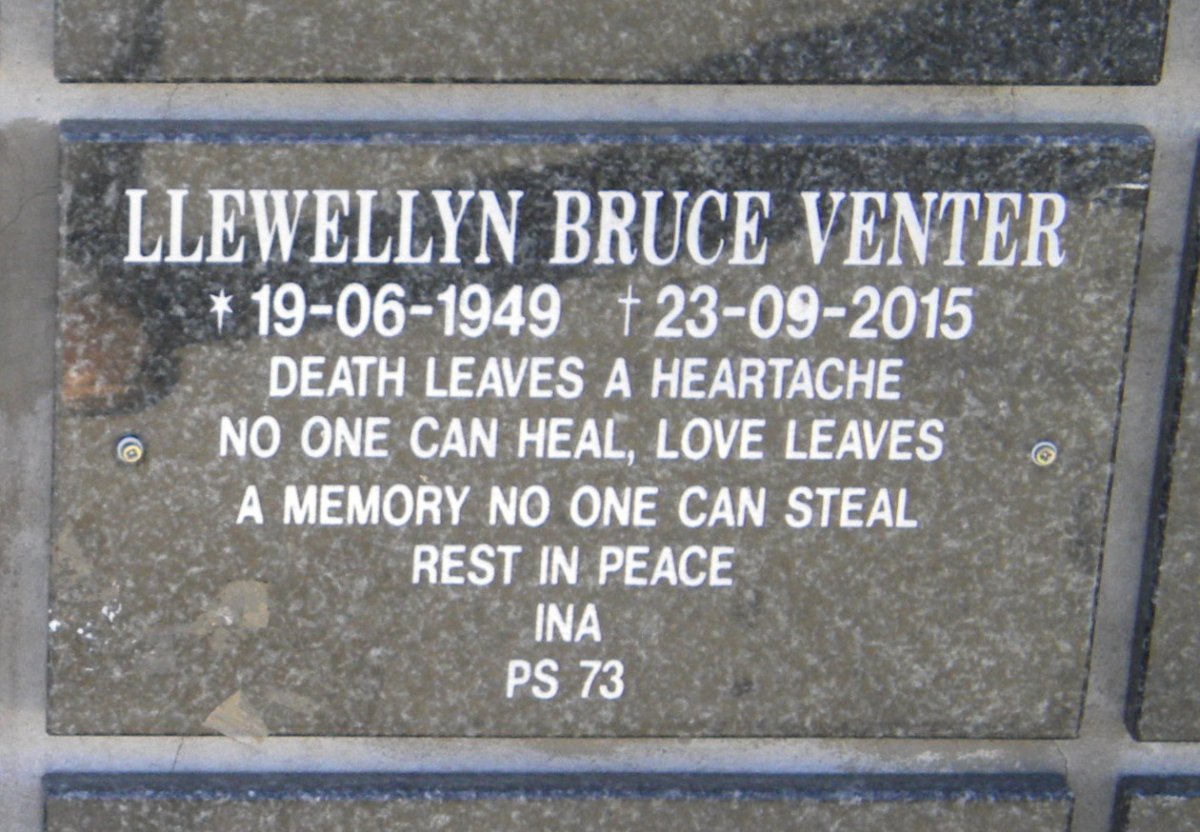 VENTER Llewellyn Bruce 1949-2015