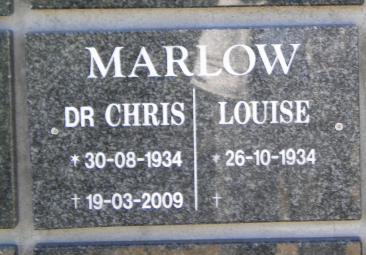 MARLOW Chris 1934-2009 &amp; Louise 1934-