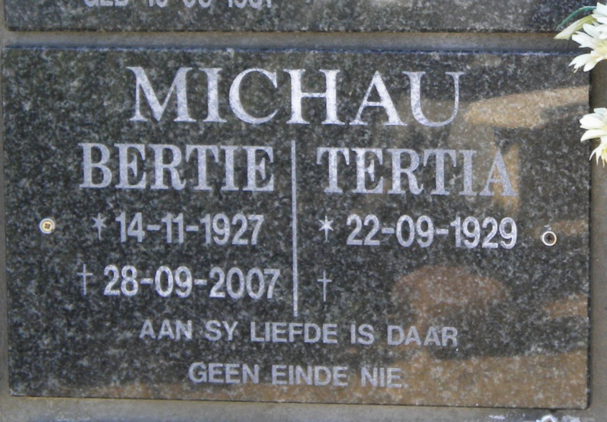 MICHAU Bertie 1927-2007 &amp; Tertia 1929-