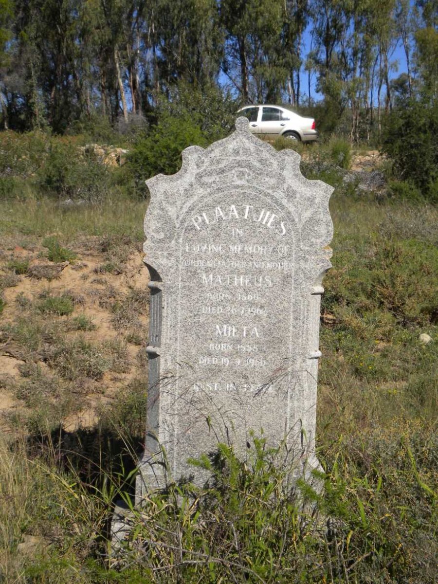 PLAATJIES Matheus 1860-1962 &amp; Mieta 1858-1956