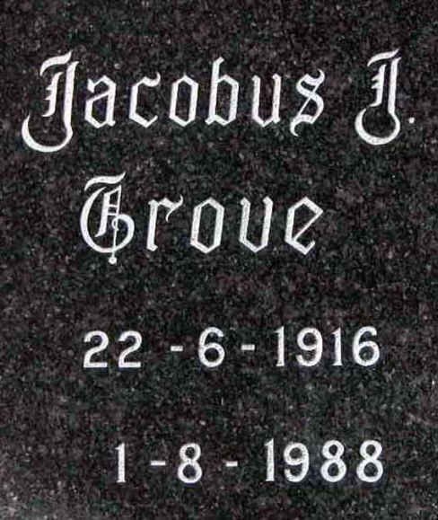 GROVE Jacobus J. 1916-1988