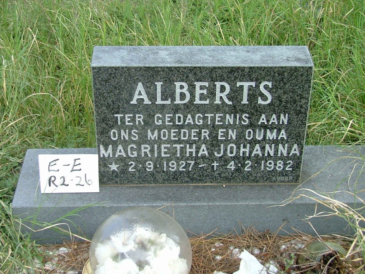 ALBERTS Magrietha Johanna 1927-1982