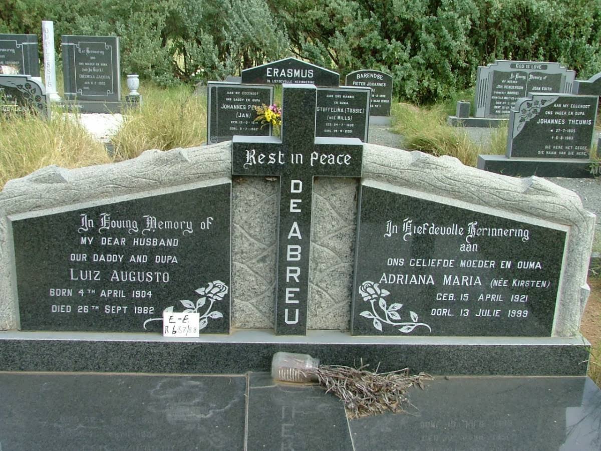 ABREU Luiz Augusto, de 1904-1982 &amp; Adriana Maria KIRSTEN 1921-1999