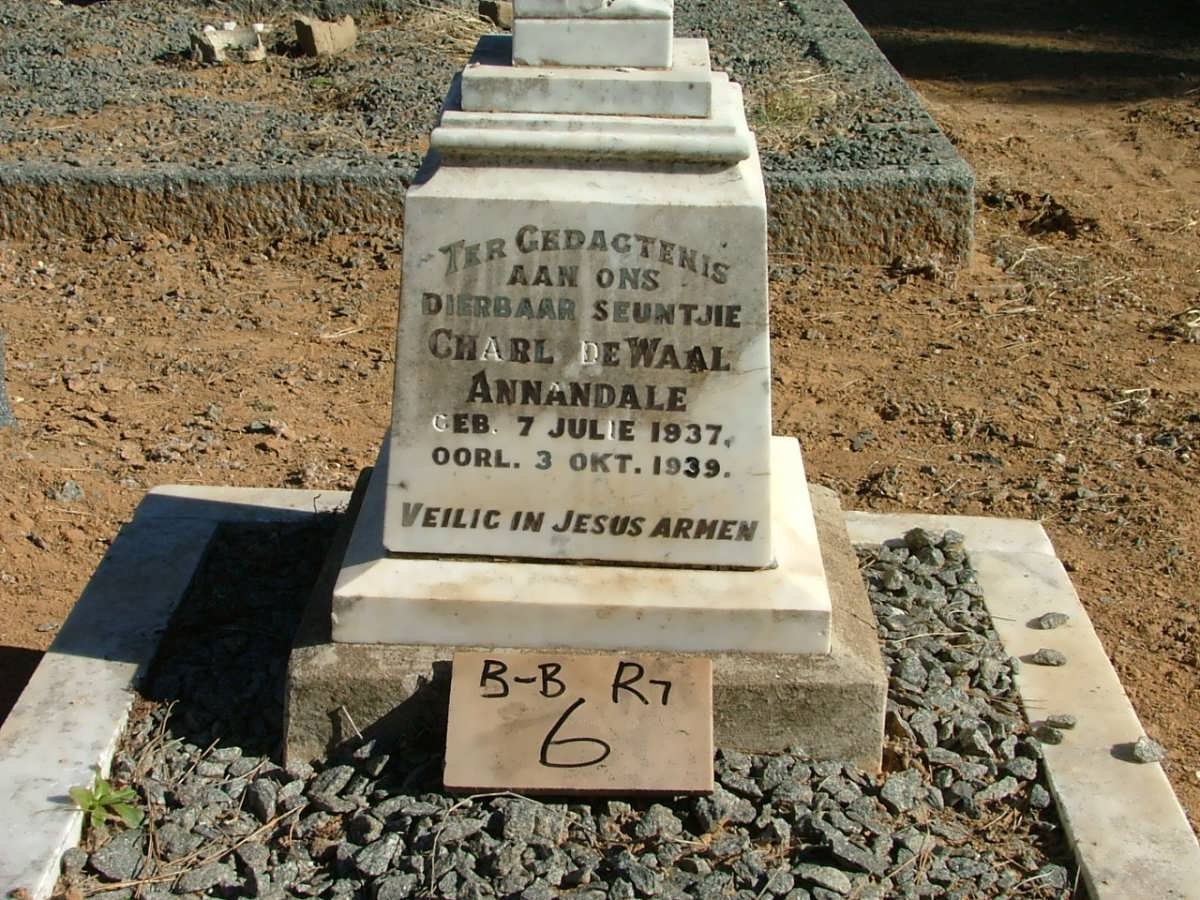 ANNANDALE Charl De Waal 1937-1939