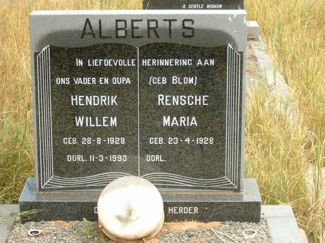 ALBERTS Hendrik Willem 1928-1993 &amp; Rensche Maria BLOM 1928-