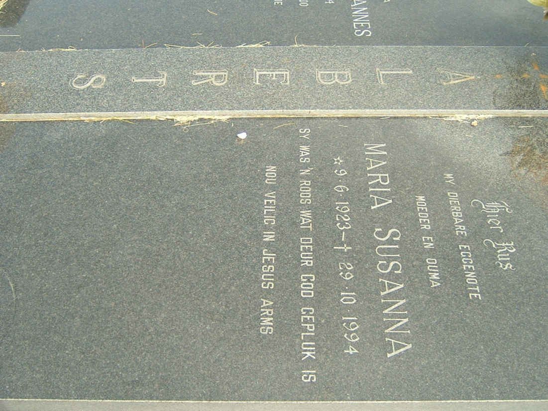 ALBERTS Tobias Johannes 1914-2000 &amp; Maria Susanna 1923-1994