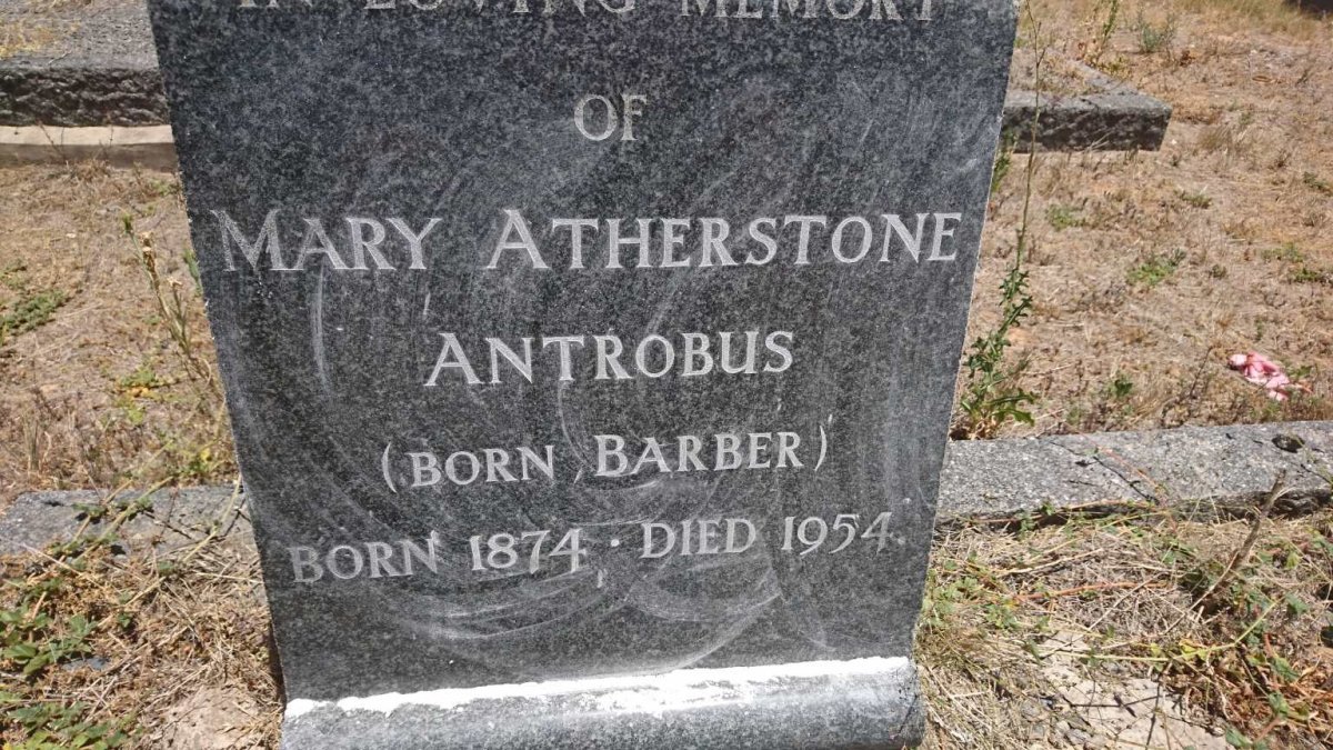 ANTROBUS Geoffrey Edward 1868-1958 &amp; Mary ATHERSTONE nee BARBER 1874-1954