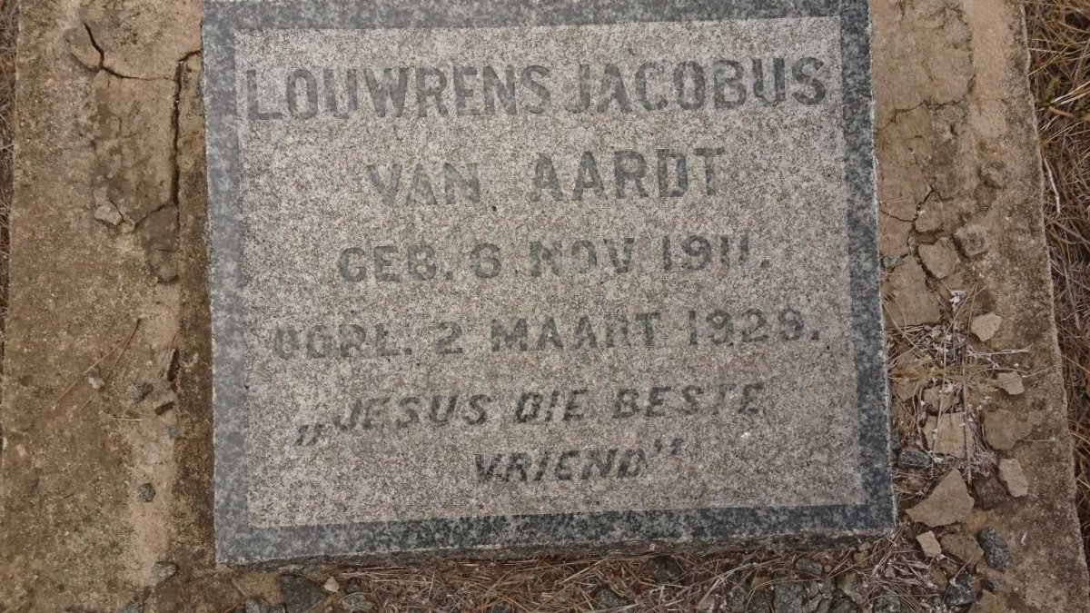 AARDT Louwrens Jacobus, van 1911-1929