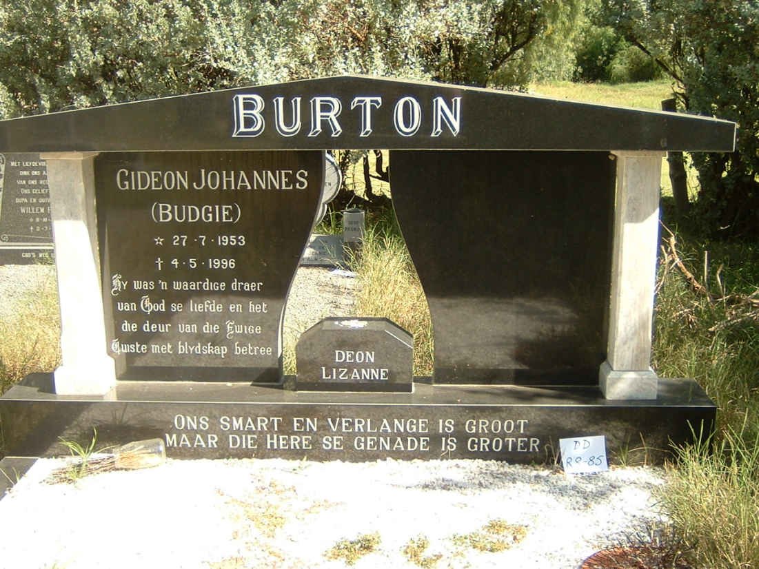 BURTON Gideon Johannes 1953-1996