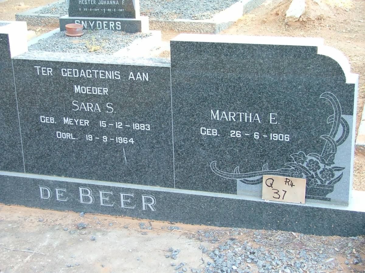 BEER Martha E., de 1906-