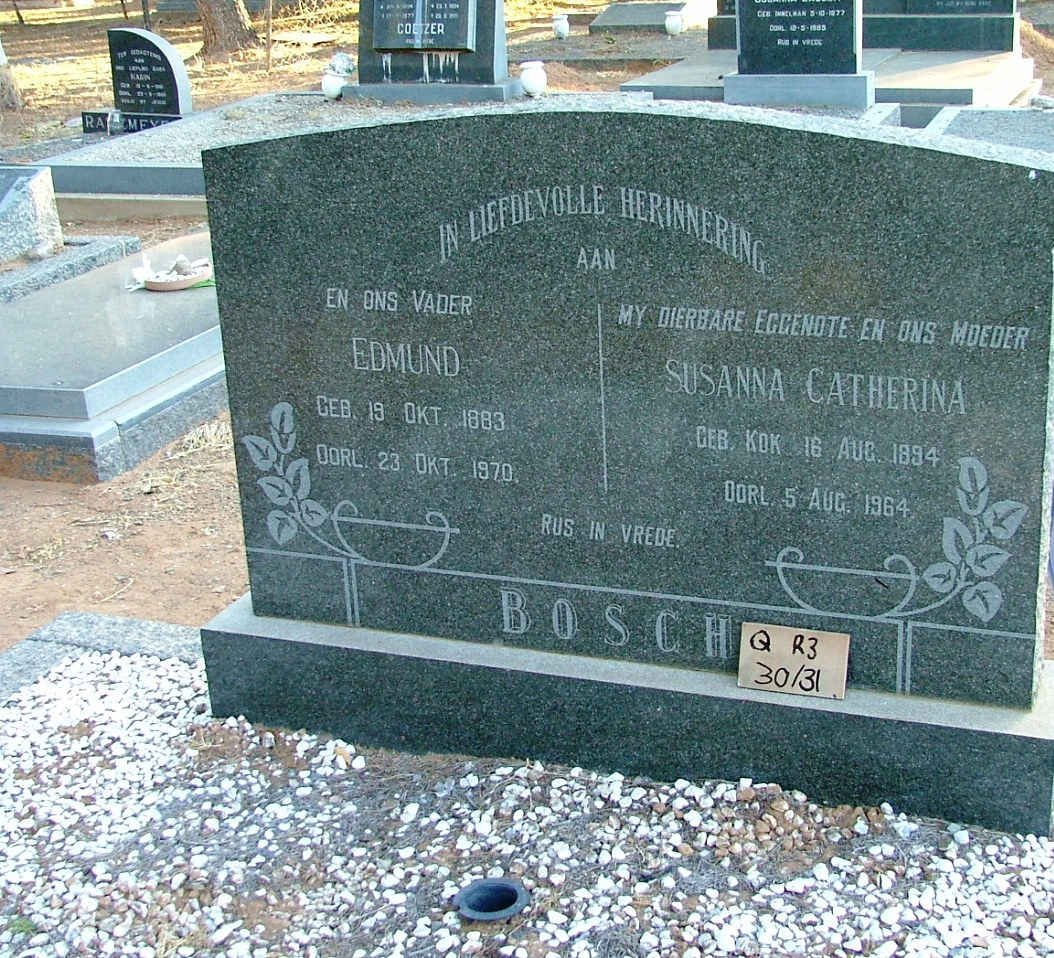 BOSCH Edmund 1883-1970 &amp; Susanna Catherina KOK 1894-1964