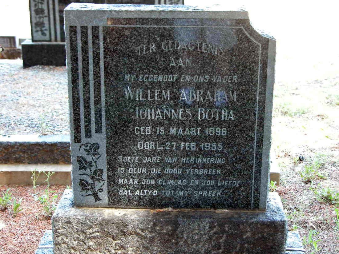 BOTHA Willem Abraham Johannes 1896-1955