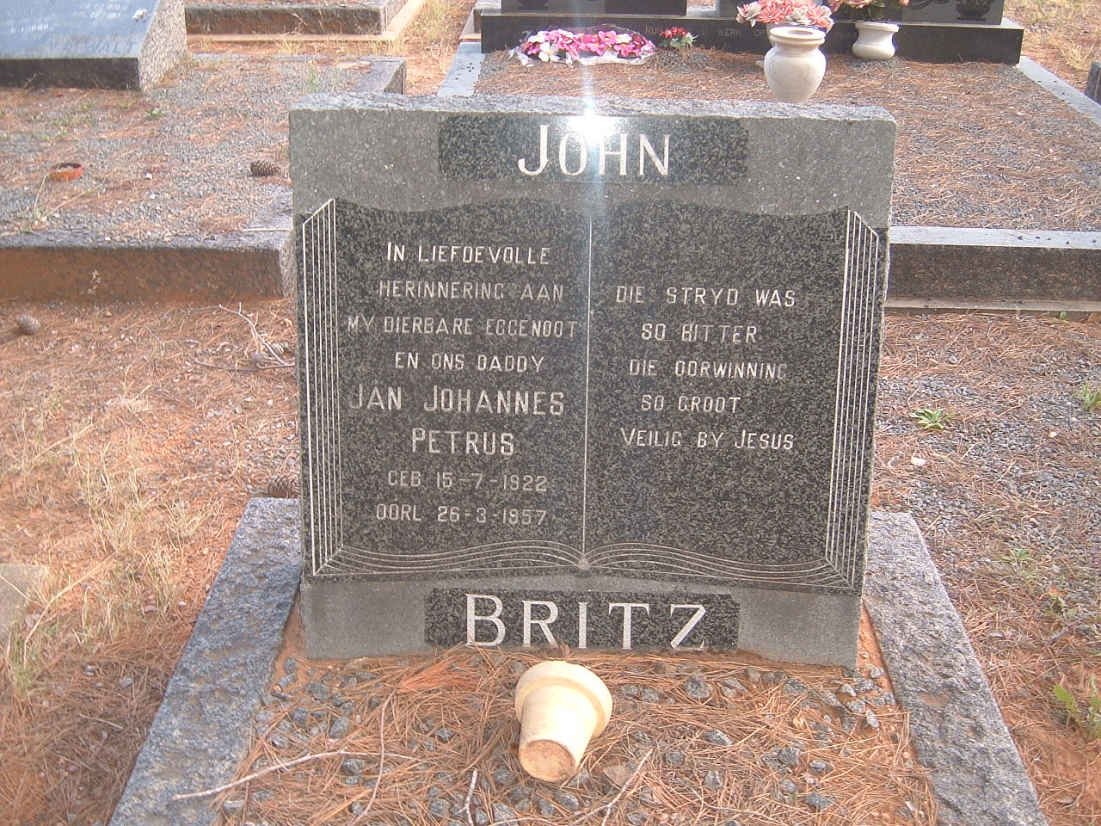 BRITZ Jan Johannes Petrus 1922-1957