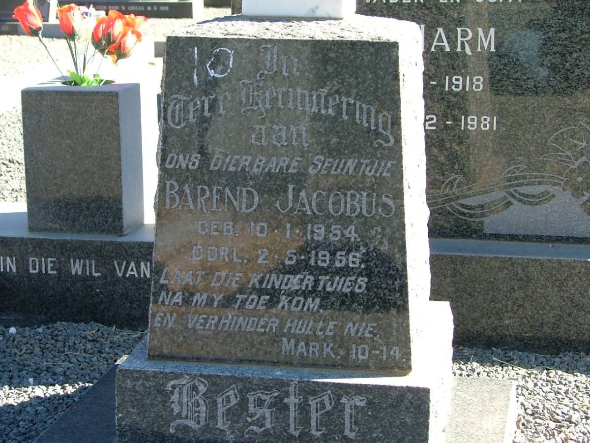 BESTER Barend Jacobus 1954-1956