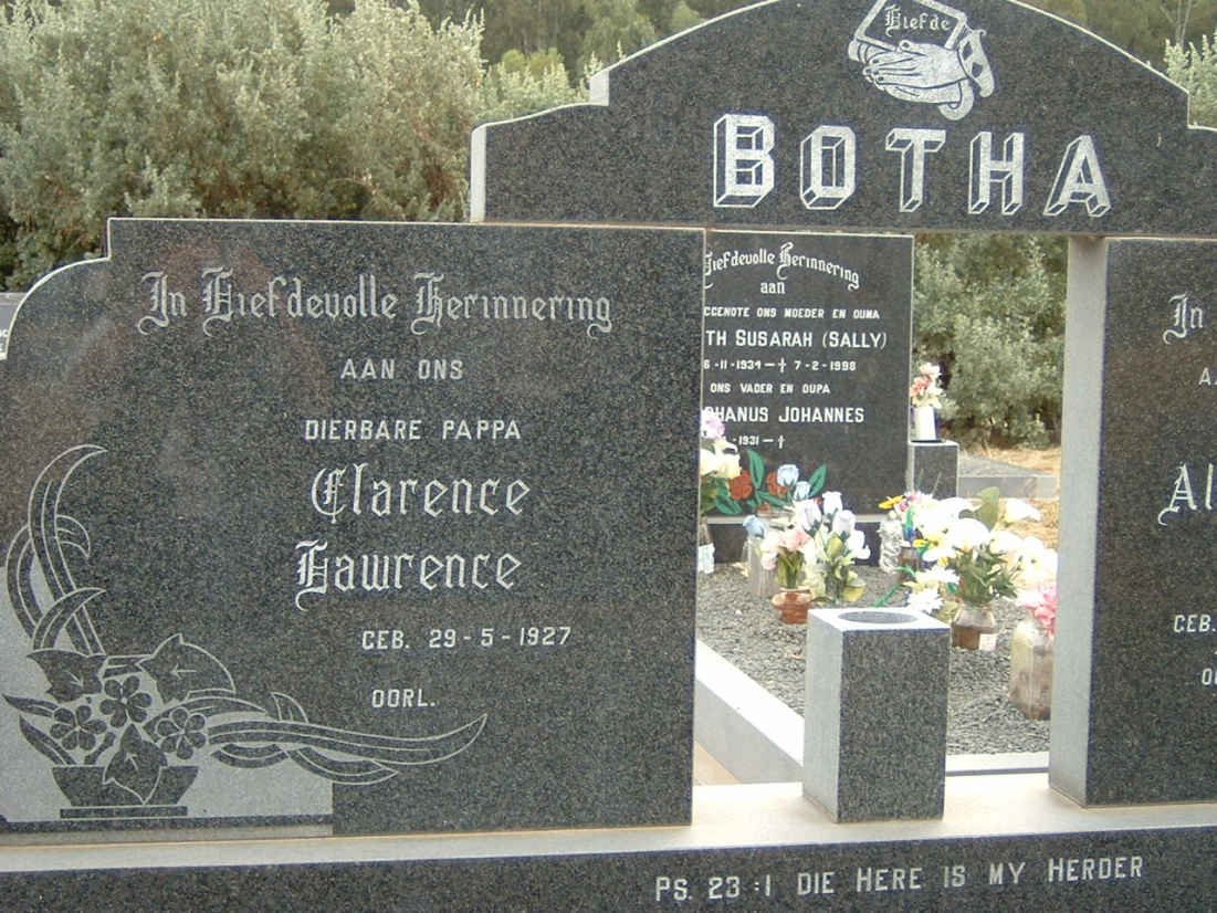 BOTHA Clarence Lawrence 1927- &amp; Aletta Johanna S. LE ROUX 1926-1987