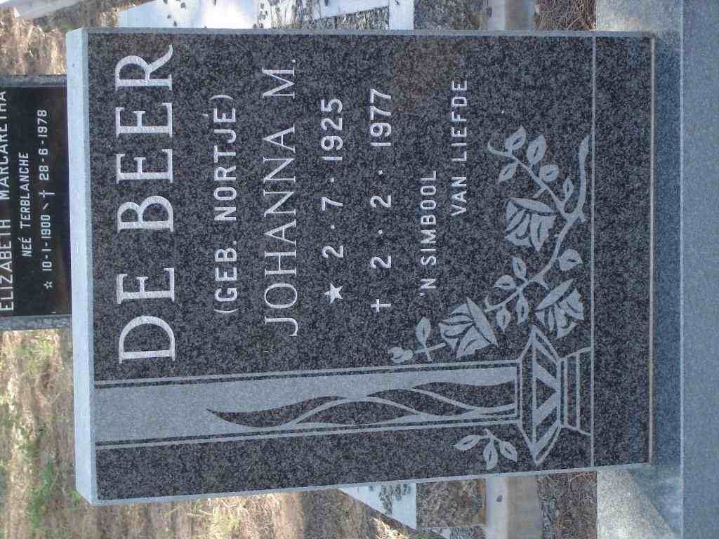 BEER Johanna M., de nee NORTJÉ 1925-1977