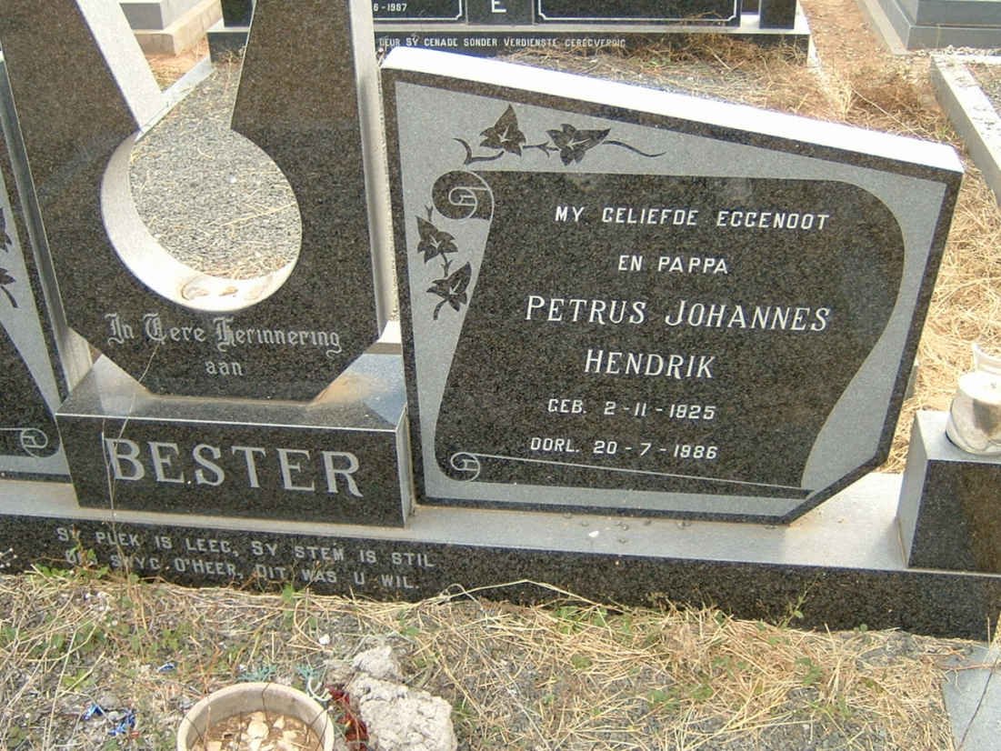 BESTER Petrus Johannes Hendrik 1925-1986