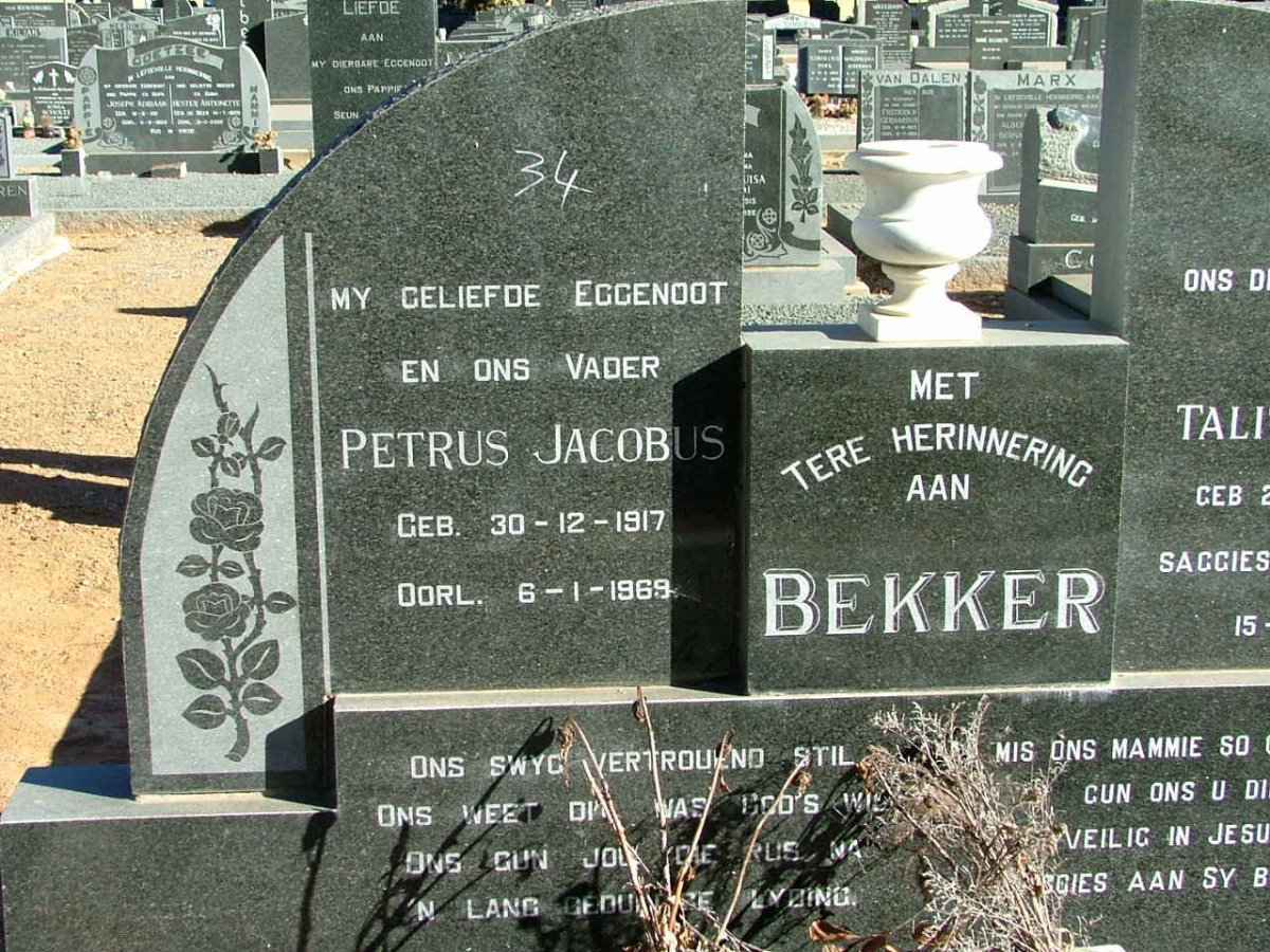 BEKKER Petrus Jacobus 1917-1969