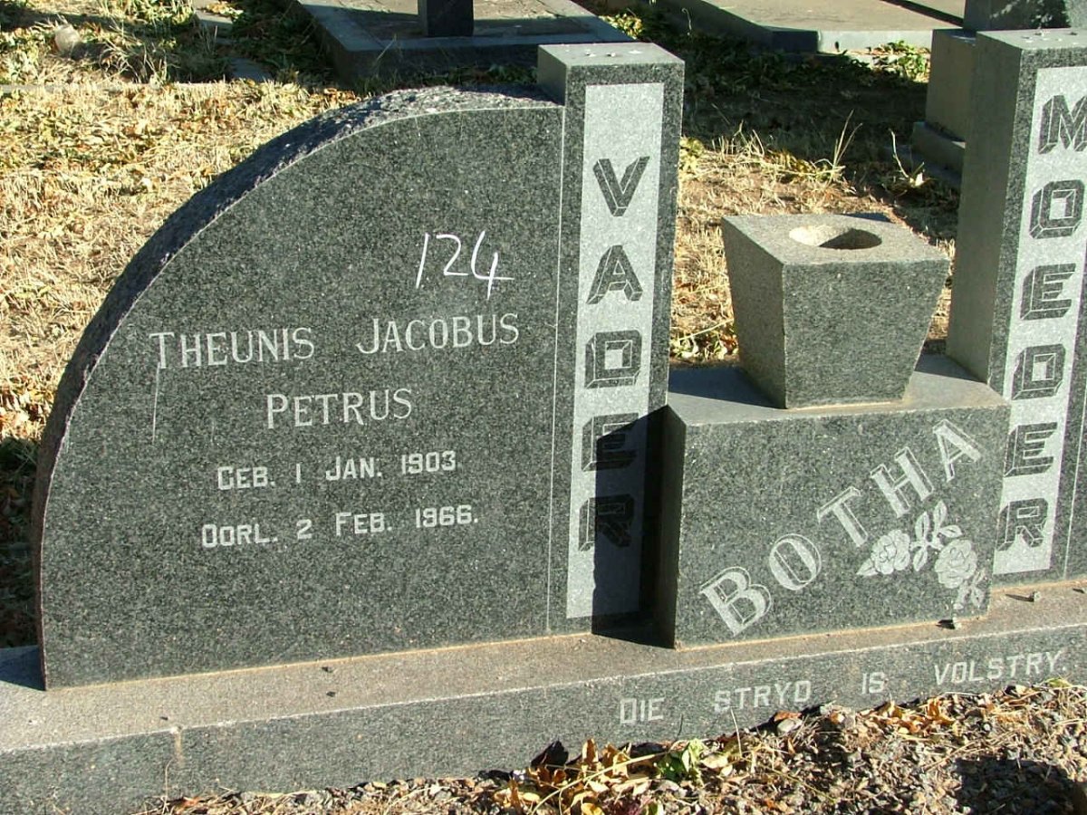 BOTHA Theunis Jacobus Petrus 1903-1966