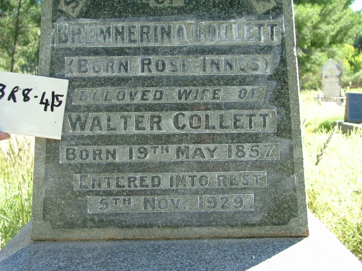 COLLETT Bremnerina nee  ROSE-INNES 1857-1929