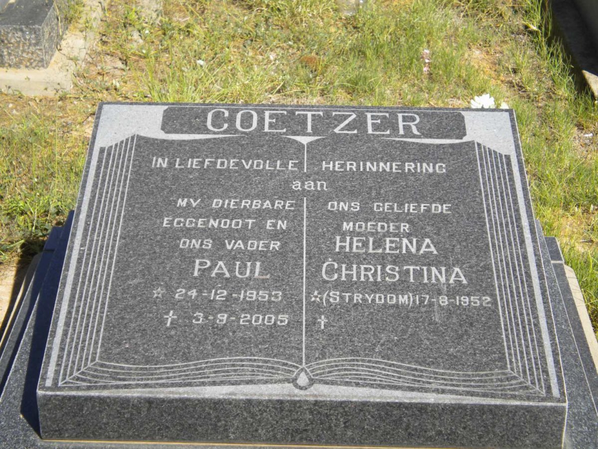 COETZER Paul 1953-2005 &amp; Helena Christina STRYDOM 1952-