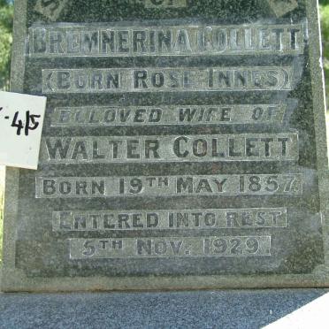 COLLETT Bremnerina nee  ROSE-INNES 1857-1929