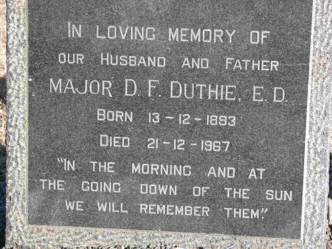 DUTHIE D.F. 1893-1967