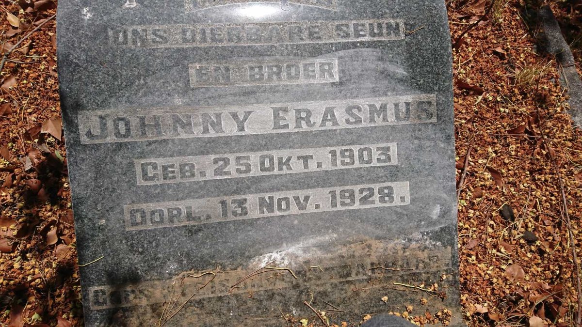 ERASMUS Johnny 1903-1928