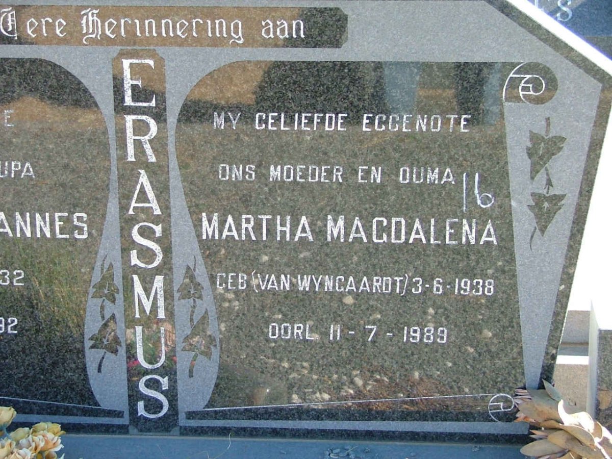 ERASMUS Martha Magdalena nee VAN WYNGAARDT 1938-1989